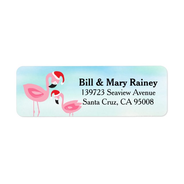 Tropical Beach Christmas Flamingos Birds (Front)