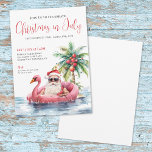 Tropical Beach Christmas In July Invitation<br><div class="desc">Invite guests to your Christmas in July celebration with this fun and festive party invitation, designed with a playful tropical twist. At the bottom, the artwork features a relaxed Santa Claus in sunglasses lounging in a pink flamingo floaty, surrounded by ocean waves and a sunny beach vibe—perfect for a warm-weather...</div>