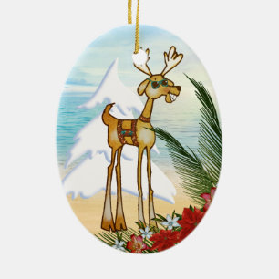 Tropical Beach Christmas Ornament