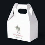 Tropical Beach Christmas Palm Trees Party  Favour Box<br><div class="desc">Merry Christmas beach holiday party favour box,  with a palm trees and string lights illustration. With customisable typography lettering,  you add your own information. A tropical addition to your destination holiday cards and gifts.</div>