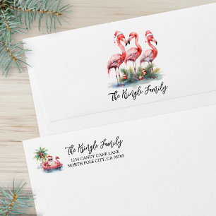 Tropical Beach Christmas Return Address Card Envelope