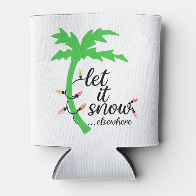 Tropical Beach Christmas Vacation  Can Cooler (Front)