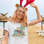 Tropical Beach Christmas Vibes Gnome  T-Shirt<br><div class="desc">This design may be personalised by choosing the Edit Design option. You may also transfer onto other items. Contact me at colorflowcreations@gmail.com or use the chat option at the top of the page if you wish to have this design on another product or need assistance. See more of my designs...</div>