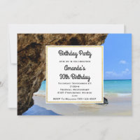 Tropical Beach Coast with a Big Rock Birthday