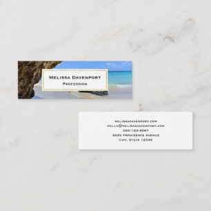 Tropical Beach Coast with a Big Rock Mini Business Card
