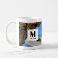 Tropical Beach Coast with a Big Rock Monogram