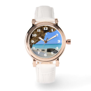 Tropical Beach Coast with a Big Rock Watch