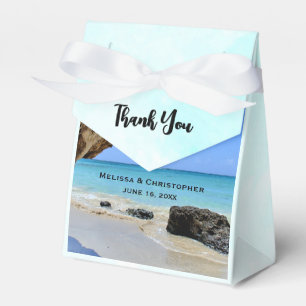 Tropical Beach Coast with a Big Rock Wedding Favour Box