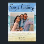 Tropical Beach Coastal Photo Christmas Card<br><div class="desc">Tropical Beach Photo Christmas Card - Your gorgeous photo is featured on our beach Christmas card. "Seas & Greetings" text is in pretty, modern script typography. The background of the card is a tranquil watercolor beach scene. What a perfect way to send out your Christmas greetings this holiday season. Card...</div>