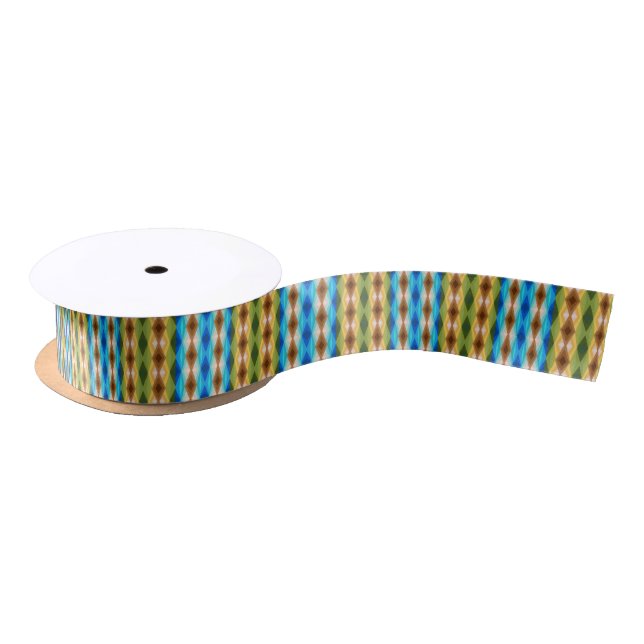 Tropical Beach Coloured Kaleidoscope Abstract Art Satin Ribbon (Spool)