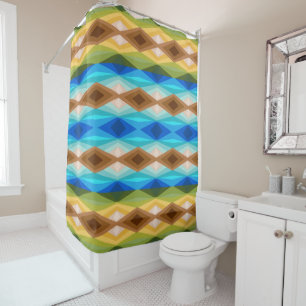 Tropical Beach Coloured Kaleidoscope Abstract Art  Shower Curtain