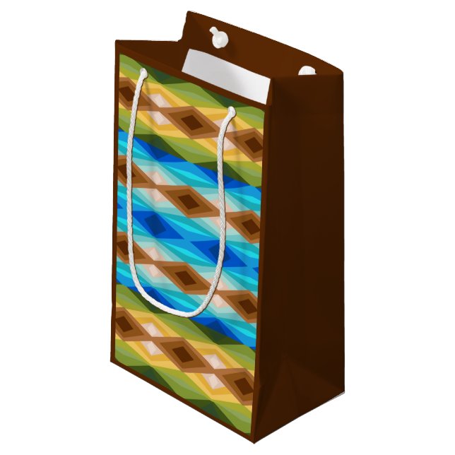 Tropical Beach Coloured Kaleidoscope Abstract Art  Small Gift Bag (Front Angled)