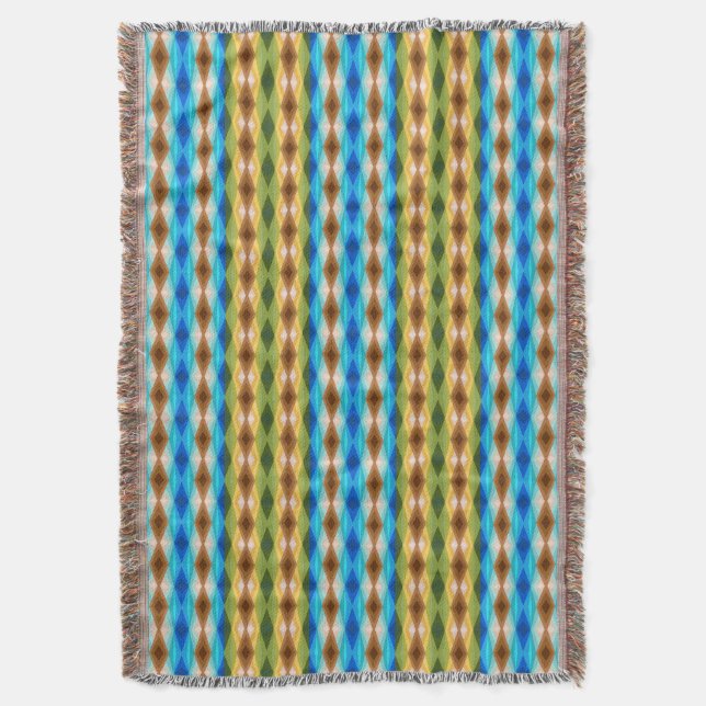 Tropical Beach Coloured Kaleidoscope Abstract Art  Throw Blanket (Front Vertical)