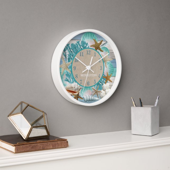 Tropical Beach Design Clock (Office)