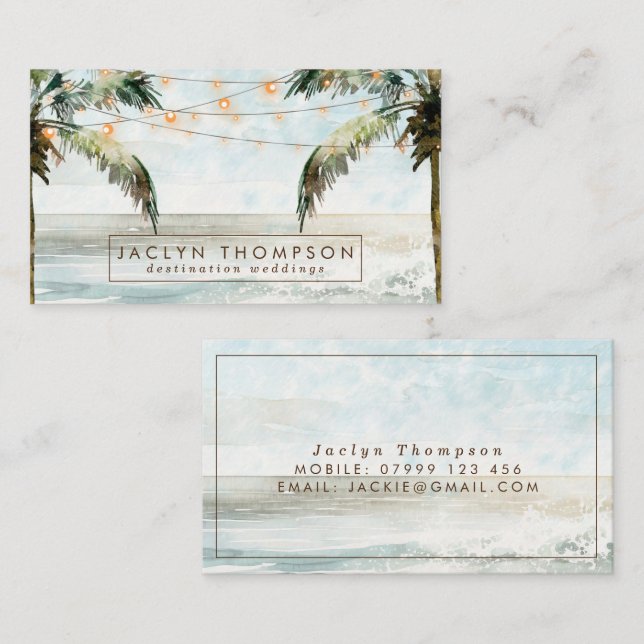 tropical beach destination business card (Front/Back)