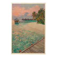 Tropical beach destination in Maldives wall art