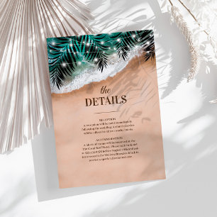 Tropical Beach Destination Wedding Details Enclosure Card
