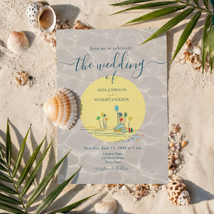 Tropical Beach Destination Wedding Invitation