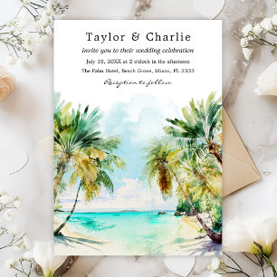 Tropical Beach Destination Wedding Invitation