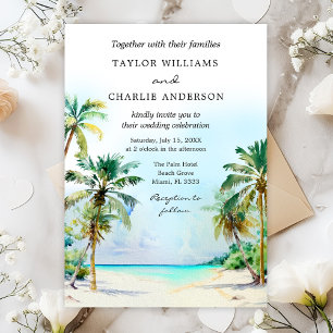 Tropical Beach Destination Wedding Invitation
