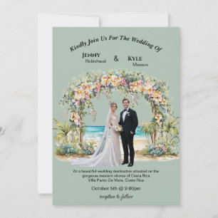 Tropical Beach Destination Wedding Invitation