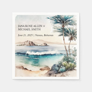 Tropical Beach Destination Wedding Napkins
