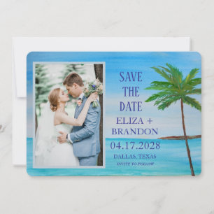 Tropical Beach Destination Wedding Photo Save The Date
