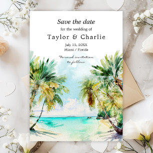 Tropical Beach Destination Wedding Save The Date