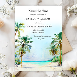Tropical Beach Destination Wedding Save The Date