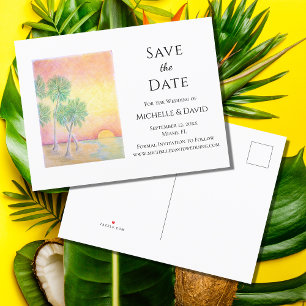 Tropical Beach Destination Wedding Save The Date  Announcement Postcard
