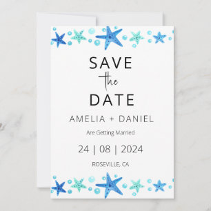 tropical beach destination wedding save the date invitation