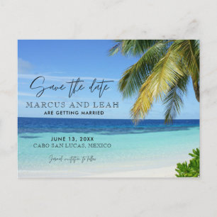Tropical Beach Destination Wedding Save the Date Postcard