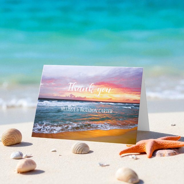 Tropical Beach Destination Wedding Thank you  Card (Creator Uploaded)