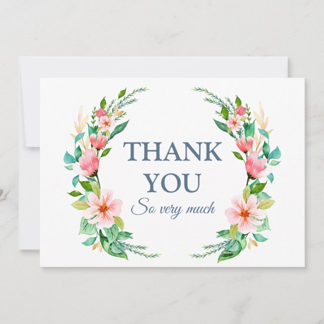Tropical Beach Destination Wedding Thank You Card (Front)
