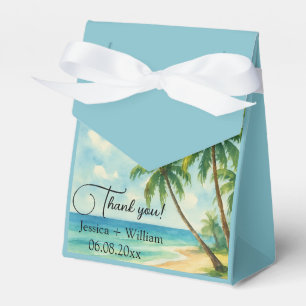 Tropical Beach Destination Wedding Thank you  Favour Box