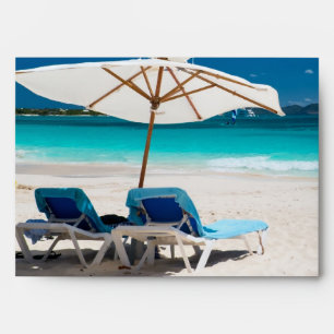 Tropical beach envelope