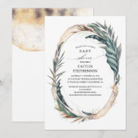 Tropical Beach Exotic Palm Leaves Baby Shower