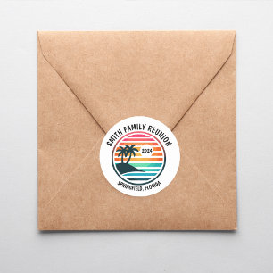 Tropical Beach Family Reunion Vacation Classic Round Sticker