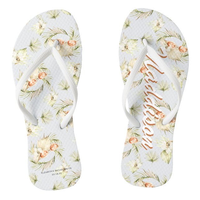 Tropical Beach Fashion | Bachelorette Flip Flops (Footbed)