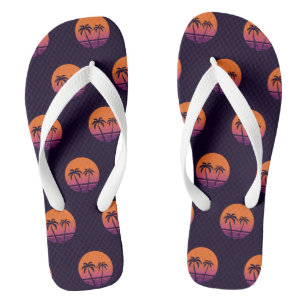 tropical beach flip flops