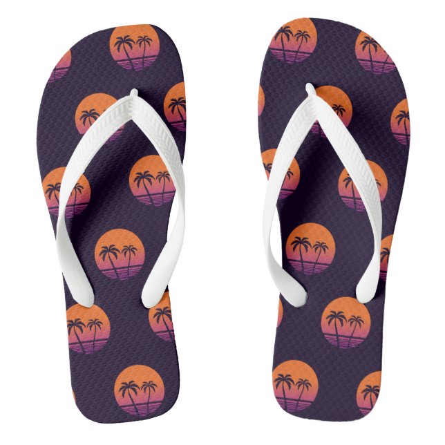 tropical beach flip flops (Footbed)