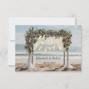 Tropical Beach Floral Arbor Thank You Card