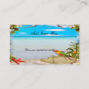 Tropical Beach Floral Wedding Table Place Card