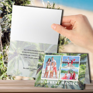 Tropical Beach Folded Christmas Photo Holiday Card