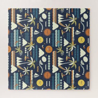 Tropical Beach Fun Pattern Jigsaw Puzzle