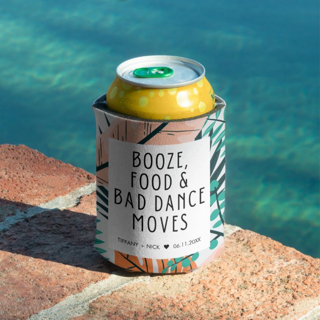 Tropical Beach Funny Wedding Favour Can Cooler (In Situ Pool)