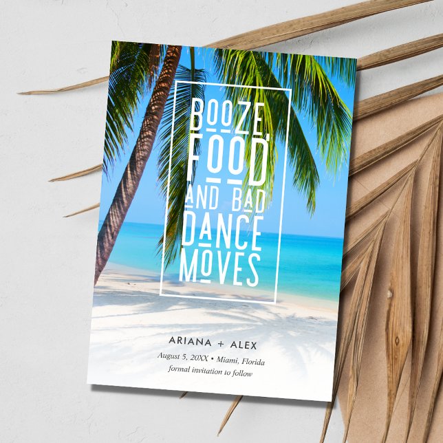 Tropical Beach Funny Wedding  Save The Date (Tropical Beach Funny Wedding Save The Date)