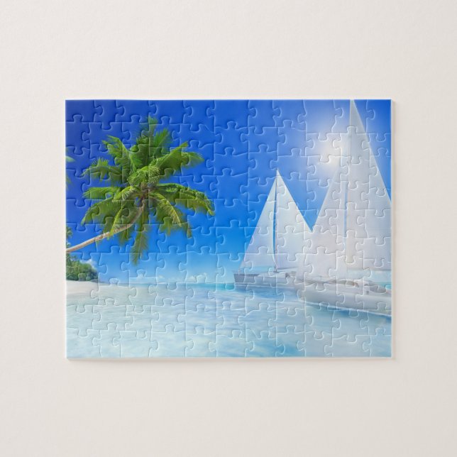 Tropical Beach Game Puzzle (Horizontal)