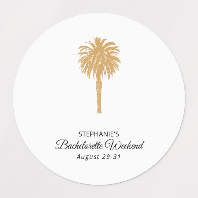 Tropical Beach Gold Palm Destination Bachelorette (Design 1)