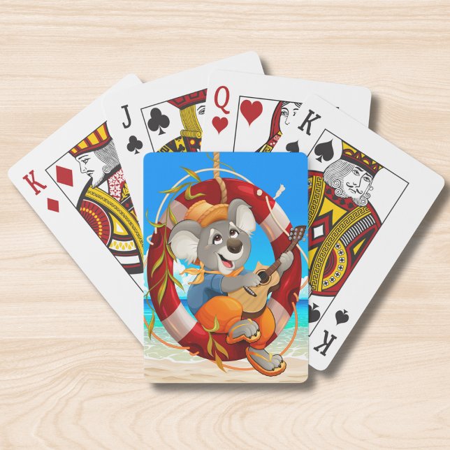 Tropical Beach Guitar Playing Koala Cards (Creator Uploaded)